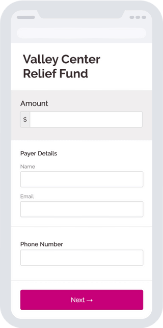 Valley Center custom MoonClerk checkout design