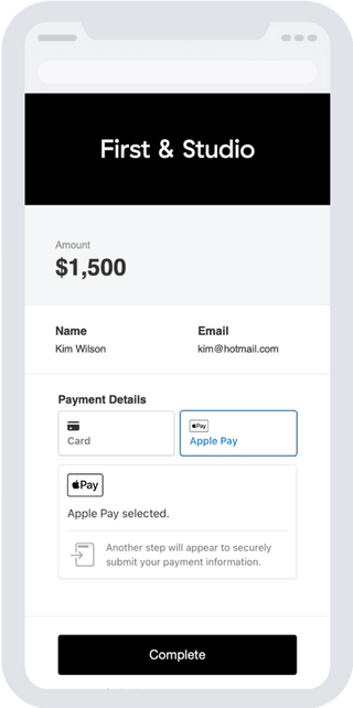 First & Studio custom MoonClerk checkout design